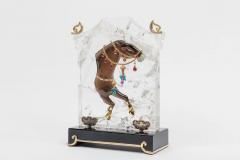 Mellerio Paris a French Gold Diamonds Silver and Smoky Quartz Carved Horse - 2786747