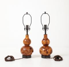 Melvin Lindquist Hand Turned Burl Maple Lamps - 4588255