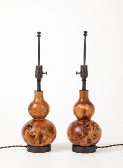 Melvin Lindquist Hand Turned Burl Maple Lamps - 4588256