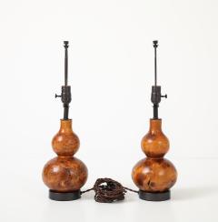 Melvin Lindquist Hand Turned Burl Maple Lamps - 4588257