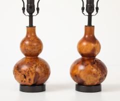 Melvin Lindquist Hand Turned Burl Maple Lamps - 4588260