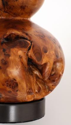 Melvin Lindquist Hand Turned Burl Maple Lamps - 4588267