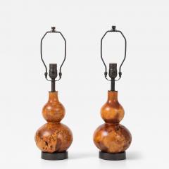 Melvin Lindquist Hand Turned Burl Maple Lamps - 4589021