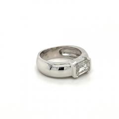 Mens 2 Carat Emerald Cut Lab Diamond East West Ring in 14K Gold - 3601669