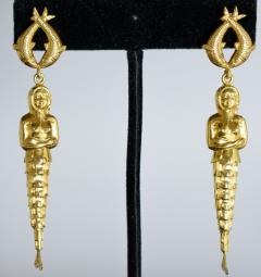 Mermaid Earrings Articulated Gold - 339596