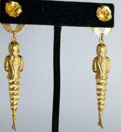 Mermaid Earrings Articulated Gold - 339597