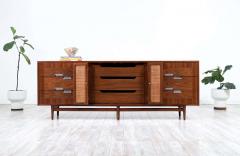 Merton Gershun Merton Gershun Walnut Cane Dresser Bi Folding Doors American of Martinsville - 2415663