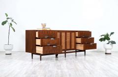 Merton Gershun Merton Gershun Walnut Cane Dresser Bi Folding Doors American of Martinsville - 2415665