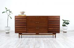 Merton Gershun Merton Gershun Walnut Dresser with Brass Accents for American of Martinsville - 2415547