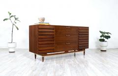 Merton Gershun Merton Gershun Walnut Dresser with Brass Accents for American of Martinsville - 2415548