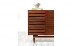 Merton Gershun Merton Gershun Walnut Dresser with Brass Accents for American of Martinsville - 2415569