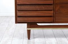 Merton Gershun Merton Gershun Walnut Dresser with Brass Accents for American of Martinsville - 2415570