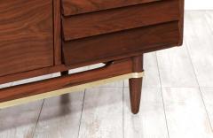 Merton Gershun Merton Gershun Walnut Dresser with Brass Accents for American of Martinsville - 2415571