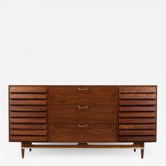 Merton Gershun Merton Gershun Walnut Dresser with Brass Accents for American of Martinsville - 2417165
