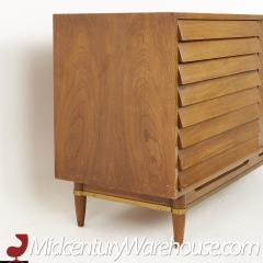 Merton Gershun Merton Gershun for American of Martinsville Louvered Walnut Dresser Credenza - 2581128