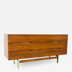 Merton Gershun Merton Gershun for American of Martinsville Mid Century Walnut Lowboy Dresser - 1884545