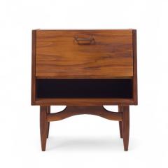 Merton Gershun Merton Gershun for American of Martinsville Walnut and Brass Nightstands Pair - 4244707