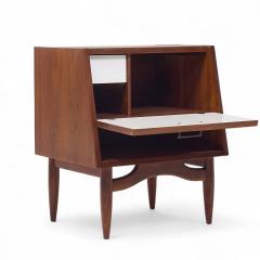 Merton Gershun Merton Gershun for American of Martinsville Walnut and Brass Nightstands Pair - 4244709