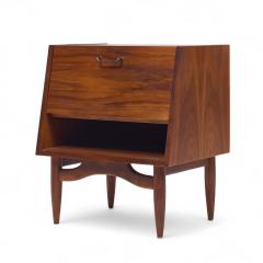 Merton Gershun Merton Gershun for American of Martinsville Walnut and Brass Nightstands Pair - 4244712