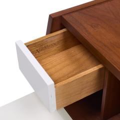Merton Gershun Merton Gershun for American of Martinsville Walnut and Brass Nightstands Pair - 4244713