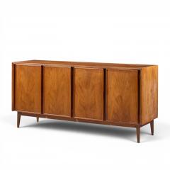 Merton Gershun Merton Gershun for American of Martinsville Walnut and Cane Credenza and Hutch - 4587450