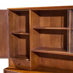Merton Gershun Merton Gershun for American of Martinsville Walnut and Cane Credenza and Hutch - 4587456
