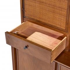 Merton Gershun Merton Gershun for American of Martinsville Walnut and Cane Credenza and Hutch - 4587457