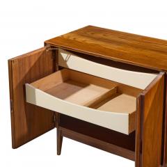 Merton Gershun Merton Gershun for American of Martinsville Walnut and Cane Credenza and Hutch - 4587458