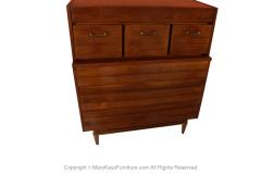 Merton Gershun Mid Century American of Martinsville High Boy Walnut Dresser Chest - 2988421