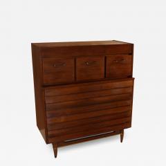 Merton Gershun Mid Century American of Martinsville High Boy Walnut Dresser Chest - 2991265