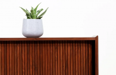 Merton Gershun Vintage Merton L Gershun Tambour Door Walnut Credenza for Dillingham - 2570658
