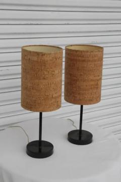 Metal Accent Lamps w cork shades - 4148055
