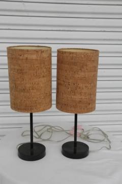 Metal Accent Lamps w cork shades - 4148060