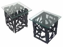 Metal Brutalist Side Tables - 1933587