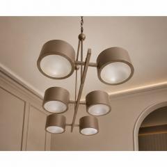 Metal Gray Stilnovo Lelli Style Sputnik Chandelier Italian 6 Arms - 4735616