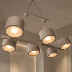 Metal Gray Stilnovo Lelli Style Sputnik Chandelier Italian 6 Arms - 4735618