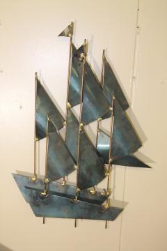 Metal Sailboats Wall Sculpture in the manner of Curtis Jere - 2278463