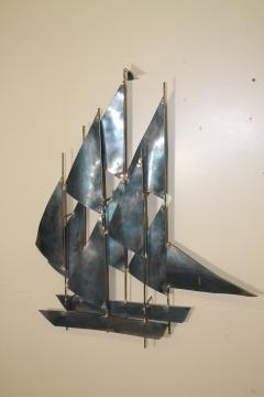 Metal Sailboats Wall Sculpture in the manner of Curtis Jere - 2278464