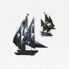 Metal Sailboats Wall Sculpture in the manner of Curtis Jere - 2281380