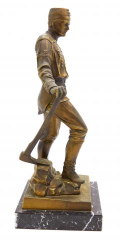 Metal Statuette On a Marble Base - 4673630