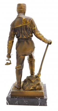 Metal Statuette On a Marble Base - 4673631