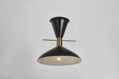 Metal and Brass Mid Century Ceiling Lamp Scandinavia ca 1950s - 3570618