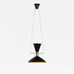 Metal and Brass Mid Century Ceiling Lamp Scandinavia ca 1950s - 3590822