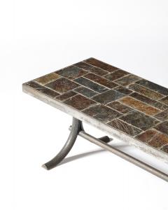 Metal and Stone Coffee Table France c 1950 - 4210287
