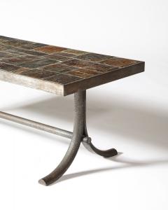 Metal and Stone Coffee Table France c 1950 - 4210288