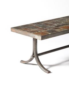 Metal and Stone Coffee Table France c 1950 - 4210293