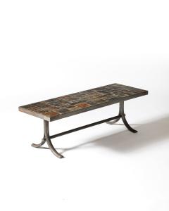Metal and Stone Coffee Table France c 1950 - 4210294