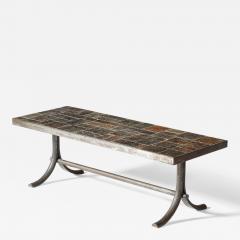 Metal and Stone Coffee Table France c 1950 - 4211792