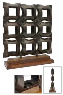 Metal and Wood Candle Holder - 3896934