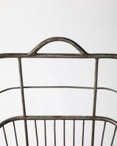Metal and Wood Cart Rolling Basket France c 1950 - 4210500